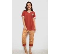 Пижама женская, цвет терракотовый, 243R1602-017