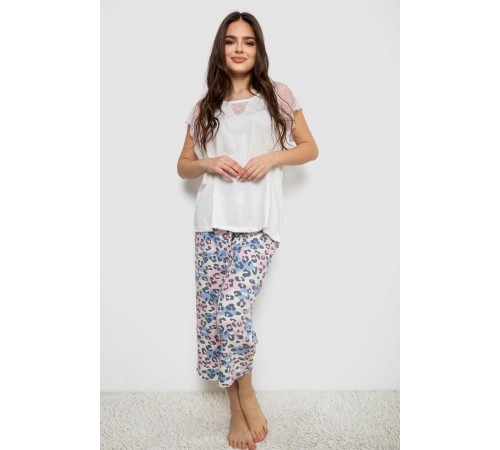 Пижама женская с принтом, цвет белый, 243R1602-007