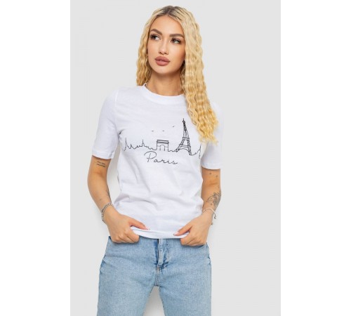 Футболка женская с принтом, цвет белый, 241R132