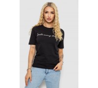 Футболка женская с принтом, цвет черный, 241R130