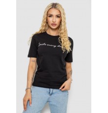 Футболка женская с принтом, цвет черный, 241R130