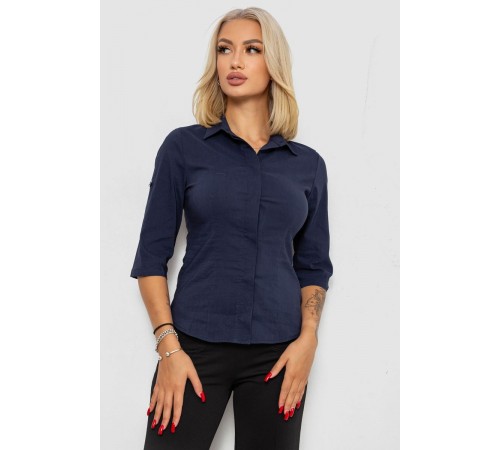 Блуза классическая, цвет синий, 230R08-1