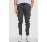 Брюки карго чоловічі на резинці, колір темно-сірий, 244R1643