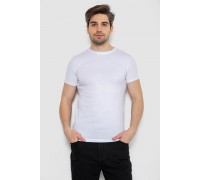 Футболка чоловіча однотонна базова, колір білий, 244R2408