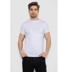 Футболка мужская однотонная базовая, цвет белый, 244R2408