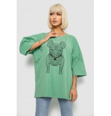 Футболка женская с принтом, цвет оливковый, 244R3008