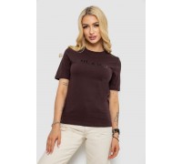 Футболка женская с принтом, цвет шоколадный, 241R134