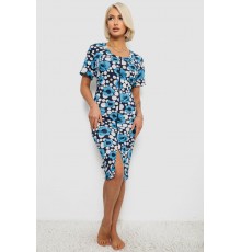 Халат жіночий на блискавці з принтом, колір блакитний, 257R1030-2