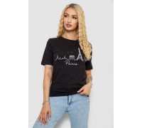 Футболка женская с принтом, цвет черный, 241R132