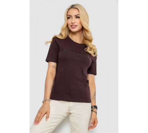 Футболка жіноча з принтом 241R130, колір шоколадний, 241R131