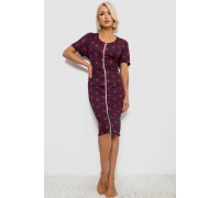 Халат женский на молнии в горох, цвет сине-красный, 257R1030-5