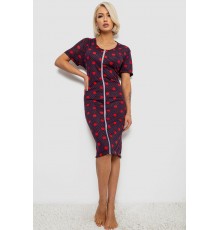 Халат жіночий на блискавці в горох, колір синьо-червоний, 257R1030-5