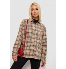 Сорочка жіноча в клітинку, колір бежевий, 244R1070-3