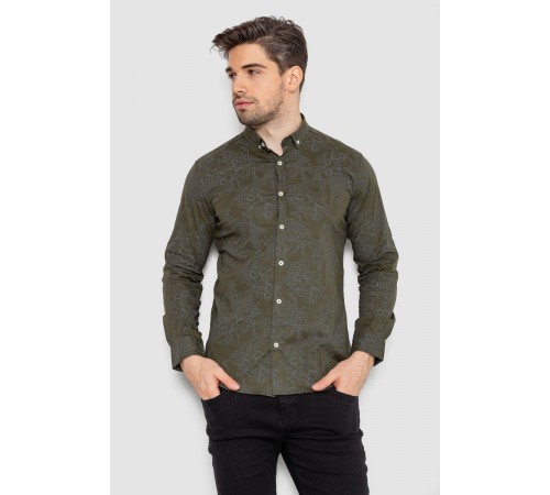 Рубашка мужская с принтом, цвет хаки, 247R115