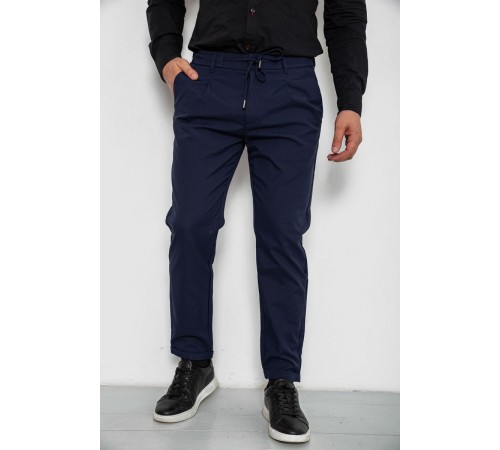 Штани чоловічі класичні однотонні, колір синій, 157RU02-006