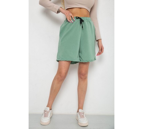 Шорти жіночі однотонні, колір оливковий, 238R57907