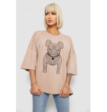 Футболка жіноча з принтом, колір бежевий, 244R3008