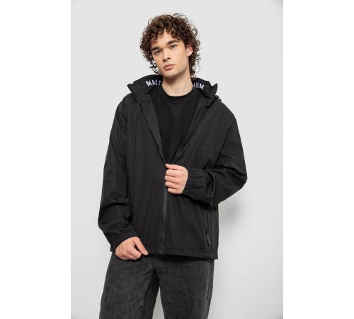 Вітровка чоловіча з принтом, колір чорний, 214R601-1