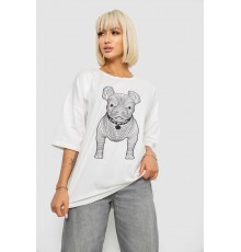 Футболка женская с принтом, цвет молочный, 244R3008