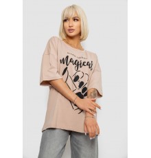 Футболка женская с принтом, цвет бежевый, 244R6005