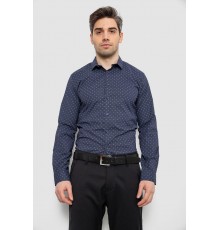 Рубашка мужская однотонная с принтом, цвет синий, 186R2082 Рубашка мужская однотонная с принтом, цвет синий, 186R2082