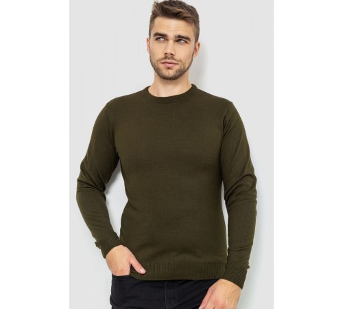 Светр чоловічий однотонний, колір хакі, 161R1770-1