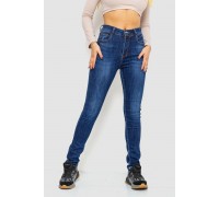 Джинсы женские с потертостями, цвет синий, 214R1413