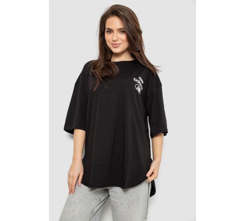 Футболка женская с принтом, цвет черный, 244R2030