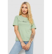 Футболка женская с принтом, цвет оливковый, 241R133