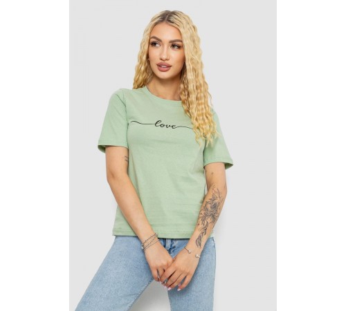 Футболка женская с принтом, цвет оливковый, 241R133