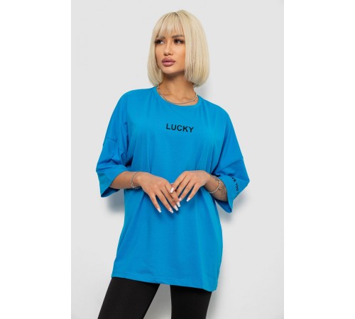 Футболка женская с принтом, цвет голубой, 244R2019