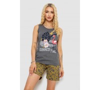 Пижама женская с принтом, цвет серый, 243R9639