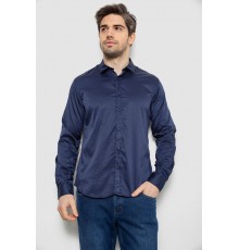 Сорочка чоловіча однотонна з принтом, колір синій, 186R6918-5