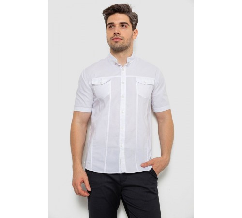 Сорочка чоловіча однотонна, колір білий, 214R6917-2