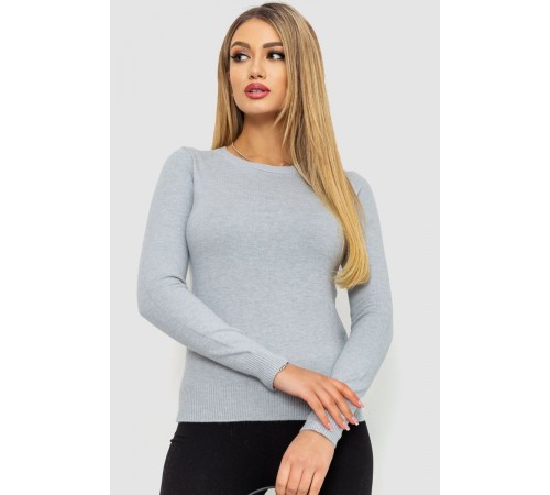 Кофта жіноча однотонна повсякденна, колір світло-сірий, 244R2033