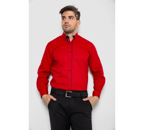 Сорочка чоловіча з принтом, колір червоний, 214R16111-1