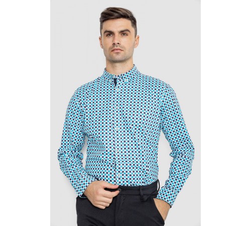 Сорочка чоловіча повсякденна, колір біло-блакитний, 247R401