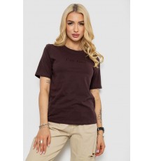 Футболка женская с принтом, цвет шоколадный, 241R1833