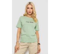 Футболка жіноча з принтом, колір оливковий, 241R1833