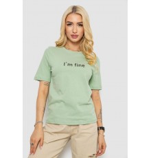 Футболка женская с принтом, цвет оливковый, 241R1833