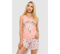 Пижама женская с принтом, цвет персиковый, 243R2049