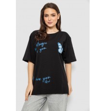 Футболка женская с принтом, цвет черный, 244R3006