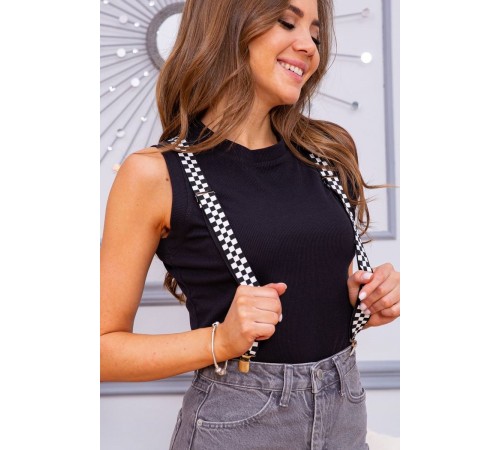 Жіночі підтяжки з принтом, чорно-білого кольору, 196R25Y01-2