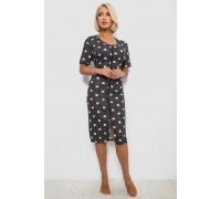 Халат женский на молнии в горох, цвет черный, 257R1030-5