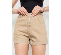 Шорты женские стрейчевые, цвет бежевый, 214R655