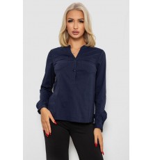 Блуза однотонна, колір синій, 230R96-10