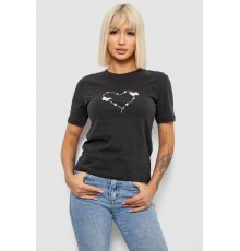 Футболка женская с принтом, цвет грифельный, 241R125