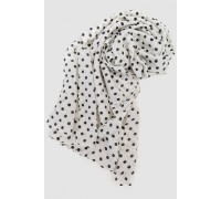 Шарф жіночий в горох, колір біло-чорний, 244R011