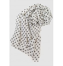 Шарф жіночий в горох, колір біло-чорний, 244R011