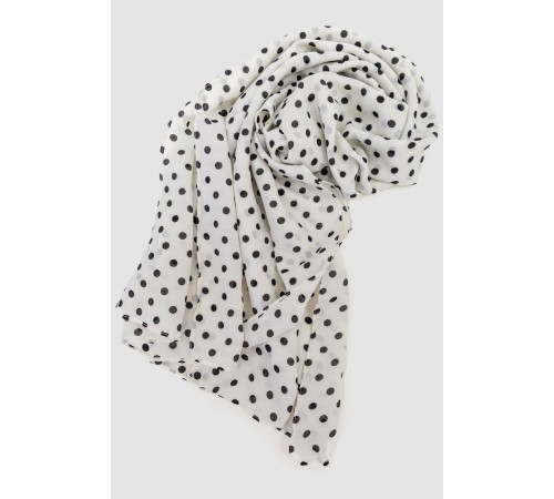 Шарф жіночий в горох, колір біло-чорний, 244R011